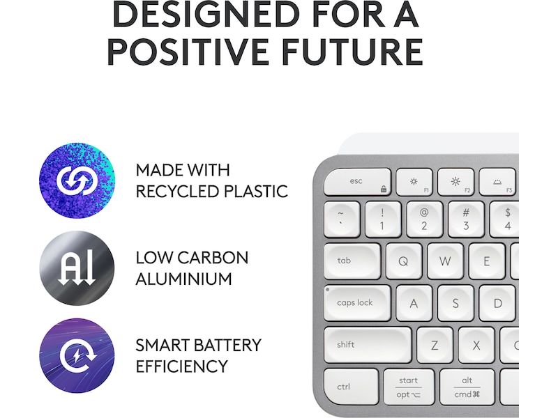 Logitech MX Keys S trådløst tastatur (pale grey) Keyboards