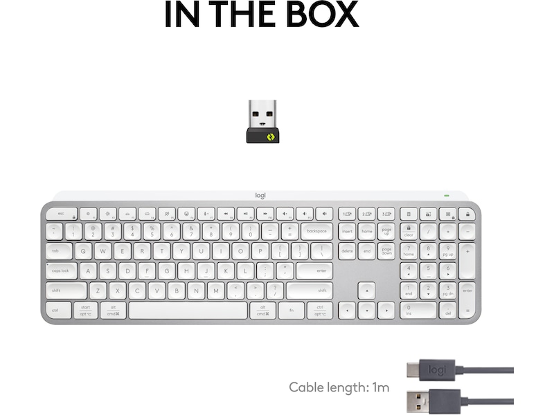 Logitech MX Keys S trådløst tastatur (pale grey) Keyboards