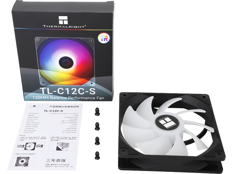 Thermalright TL-C12C-S ARGB 120mm Ventilator (sort) Blæsere