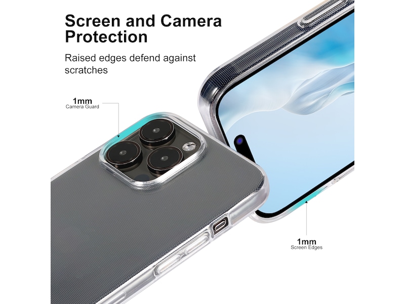 iiglo iPhone 15 Pro Max Silikone cover (gennemsigtig) Mobilcover