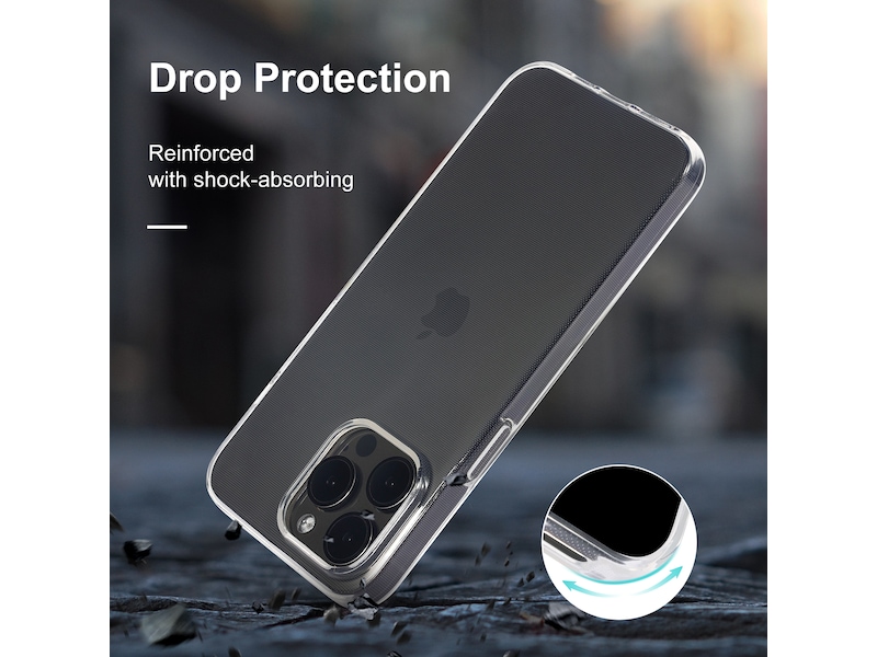 iiglo iPhone 15 Pro Max Silikone cover (gennemsigtig) Mobilcover