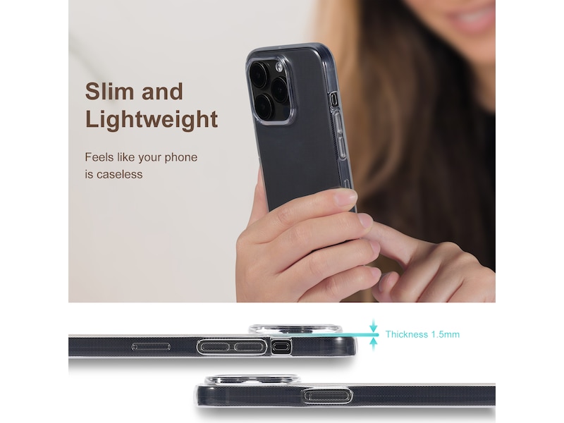 iiglo iPhone 15 Pro Pro Silikone cover (gennemsigtig) Mobilcover