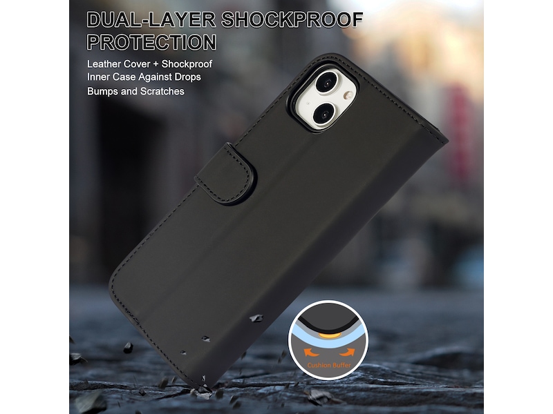 iiglo iPhone 15 Plus Wallet cover (sort) Mobilcover