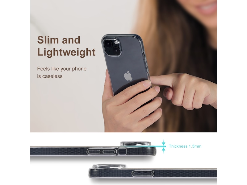 iiglo iPhone 15 / 14 Silikone cover (gennemsigtig) Mobilcover