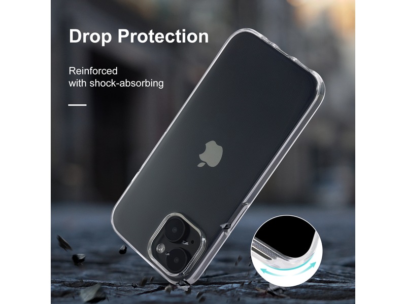 iiglo iPhone 15 / 14 Silikone cover (gennemsigtig) Mobilcover