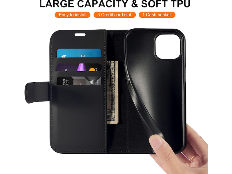 iiglo iPhone 15 / 14 Wallet cover (sort) Mobilcover