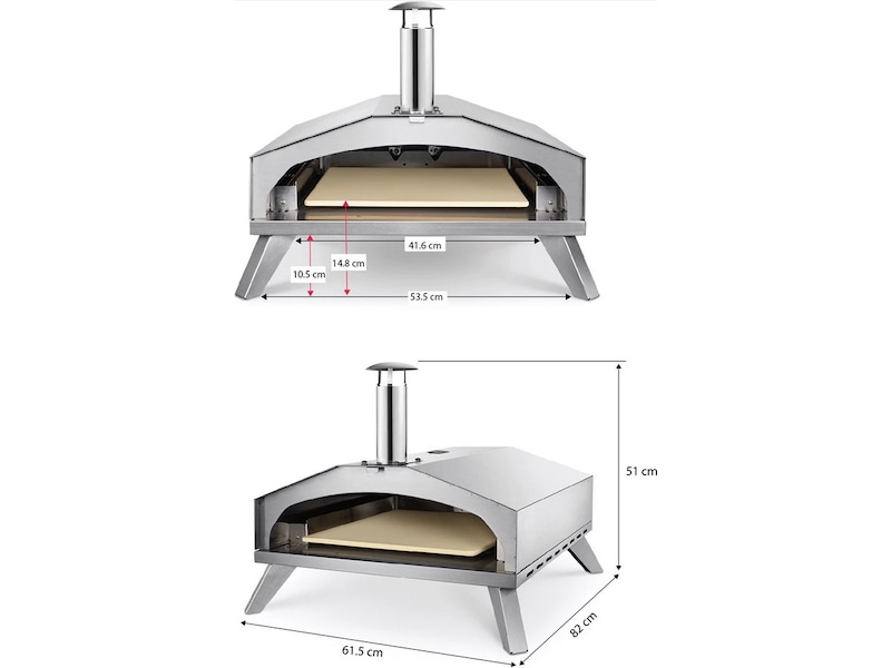 Austin and Barbeque AABQ 16" Gasfyret pizzaovn (rustfrit stål) Pizzaovne