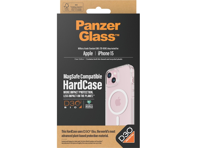PanzerGlass iPhone 15 HardCase Cover (gennemsigtig) Mobilcover