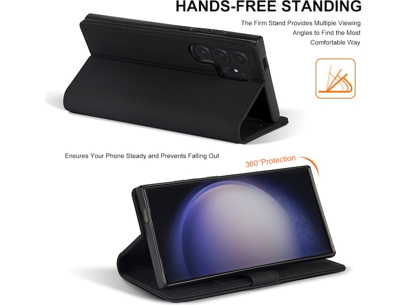 iiglo Galaxy S24 Ultra Wallet Cover (sort) Mobilcover