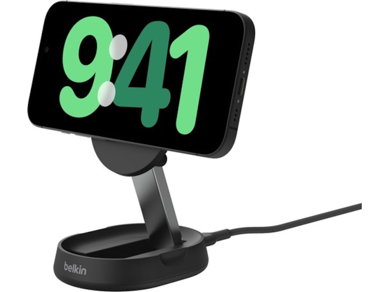 Belkin BoostCharge Pro foldbar trådløs opladningsstander (sort) Trådløs oplader