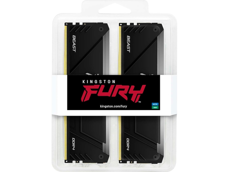 Kingston FURY Beast Black RGB DDR4 3200MHz 16GB Hukommelse (RAM)