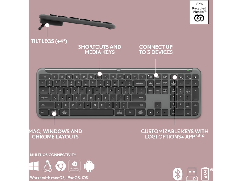 Logitech Signature Slim Combo MK950 (graphite) Mus & keyboards -kombinasjonspakker