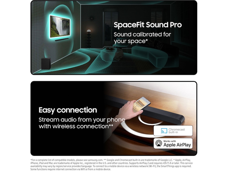 Samsung HW-S710D soundbar med subwoofer (sort) Soundbars