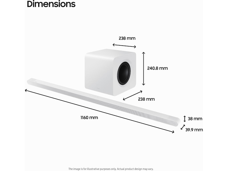 Samsung HW-S811D soundbar med subwoofer (hvidt) Soundbars