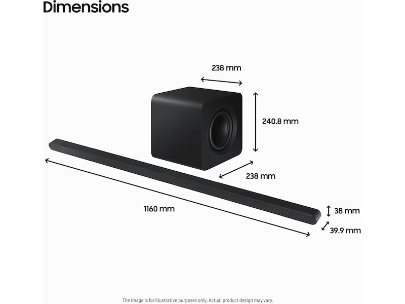 Samsung HW-S810D soundbar med subwoofer (sort) Soundbars