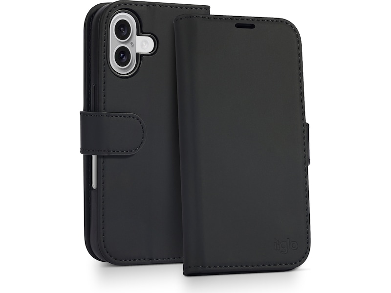 iiglo iPhone 16 Plus Wallet cover (sort) Mobilcover