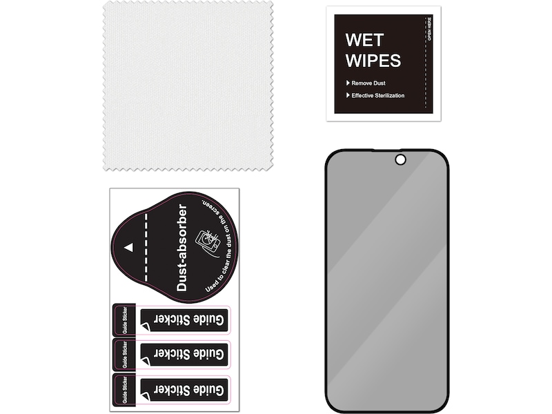 iiglo iPhone 16 Plus / 15 Plus 3D Privacy Glass skærmbeskytter Skærmbeskyttelse mobiltelefon