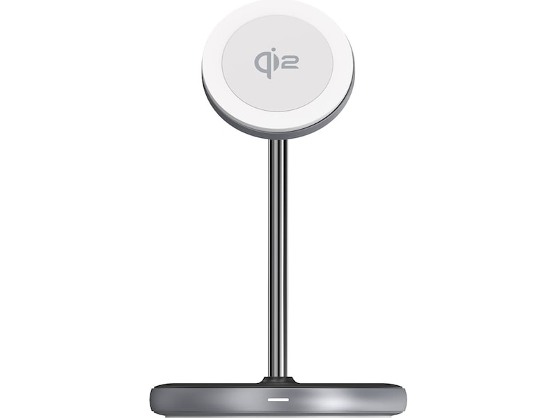 Andersson 2-i-1 Qi2 20W trådløs ladestation (sølv) Trådløs oplader