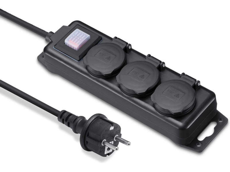 Andersson udendørs strømforgrener 3x stik 3m (sort) Forlængerkabel & strømskinne