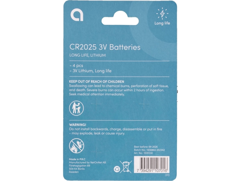 4-pk knapcellebatterier Generelle batterier