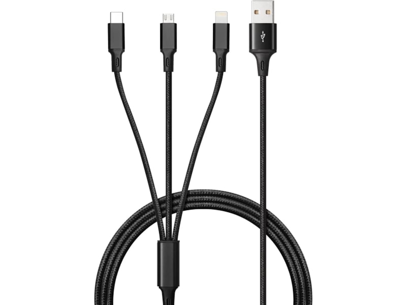 Andersson Micro-USB/USB-C/Lightning til USB-A kabel 1m (sort) USB-kabler