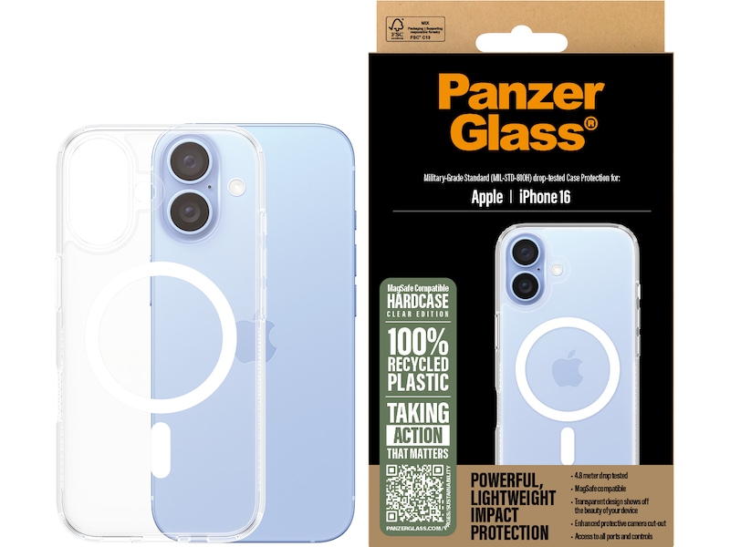 PanzerGlass iPhone 16 HardCase cover (gennemsigtig) Mobilcover