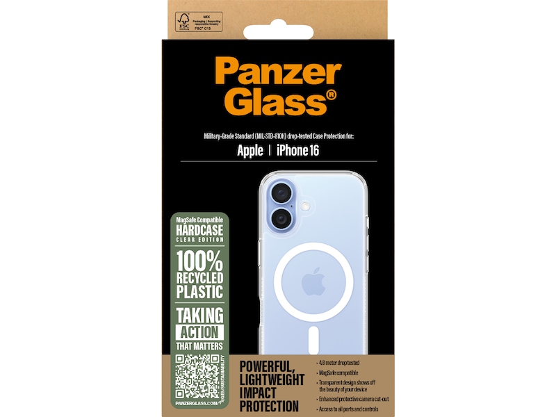 PanzerGlass iPhone 16 HardCase cover (gennemsigtig) Mobilcover