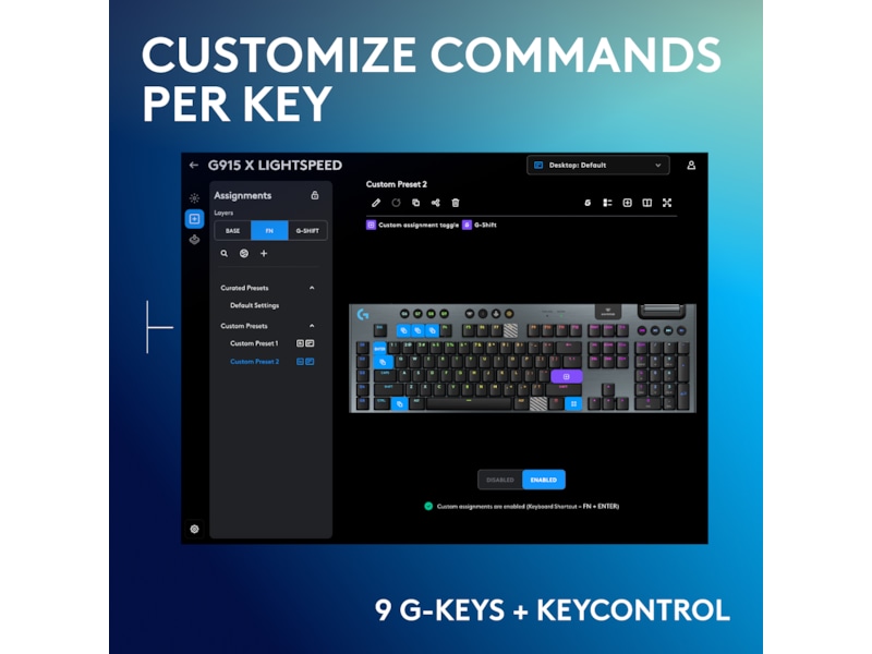 Logitech G915 X Lightspeed TKL Trådløst Gamingtastatur (sort) Gamingkeyboard