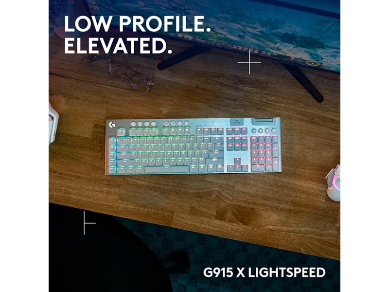 Logitech G915 X Lightspeed Trådløst Gamingtastatur (hvidt) Gamingkeyboard