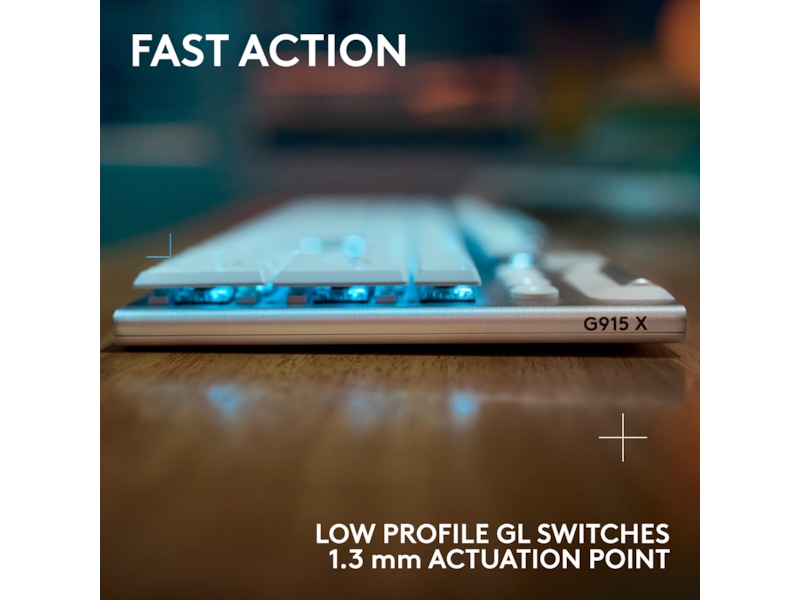 Logitech G915 X Lightspeed Trådløst Gamingtastatur (hvidt) Gamingkeyboard