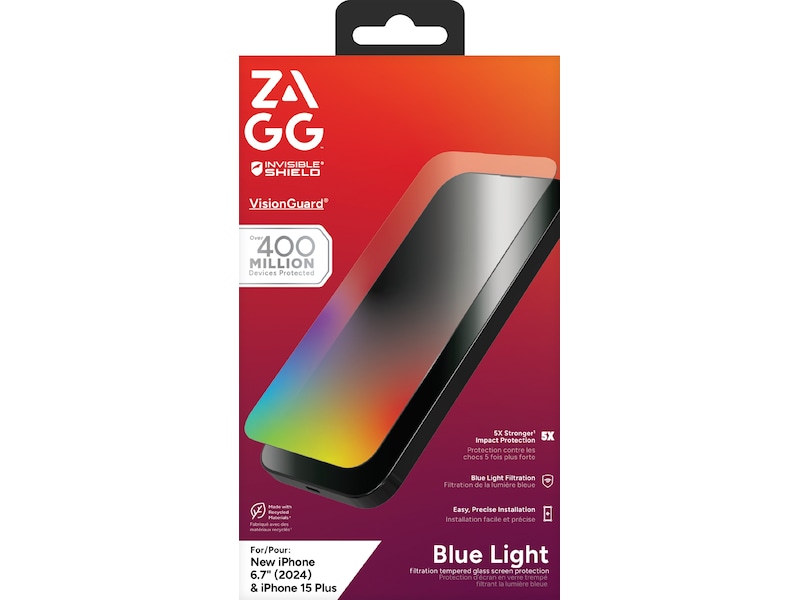 InvisibleShield Glass Elite VisionGuard iPhone 16 Plus/15 Plus Skærmbeskytter Skærmbeskyttelse mobiltelefon