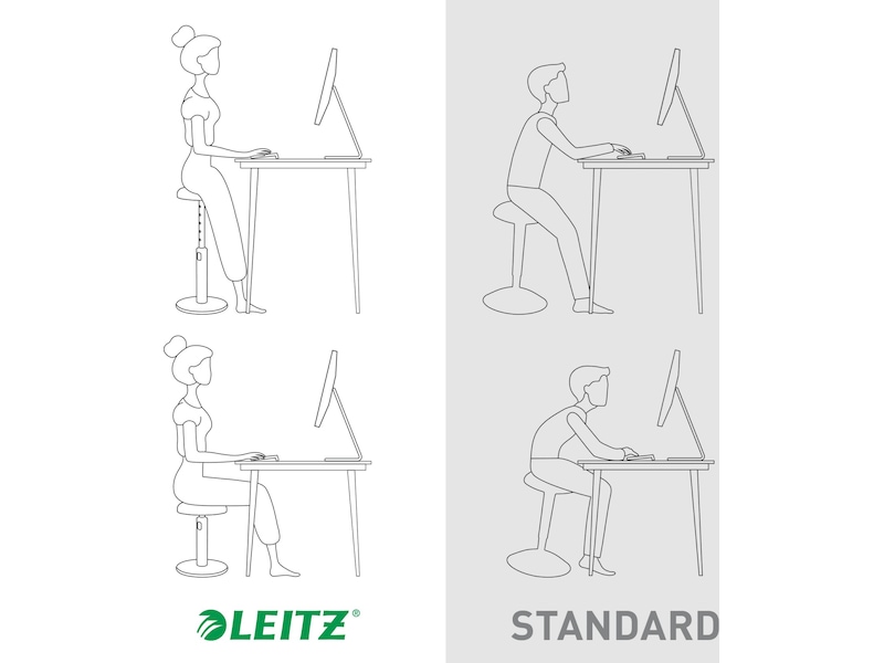 Leitz Ergo Cosy Active Sit Stand Balance Stol (grå) Kontorstole