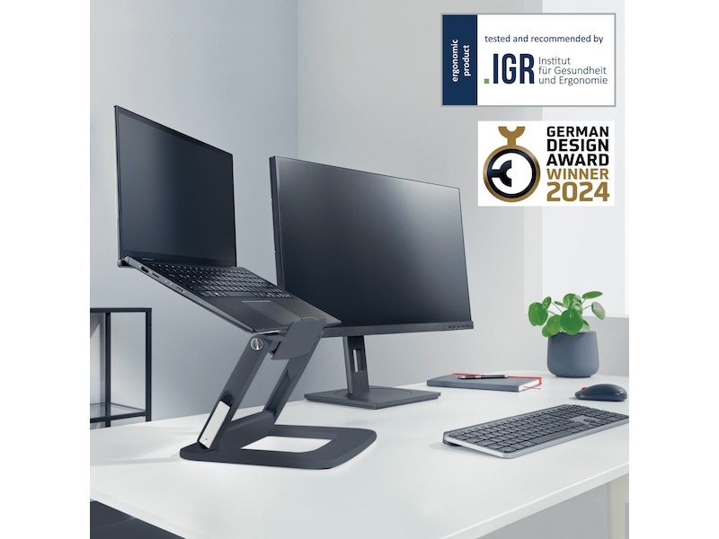 Leitz Ergo Multi-angle laptop stativ (grå) Bærbar stativ