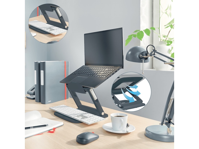 Leitz Ergo Multi-angle laptop stativ (grå) Bærbar stativ