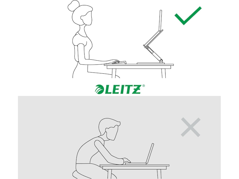 Leitz Ergo Multi-angle laptop stativ (grå) Bærbar stativ