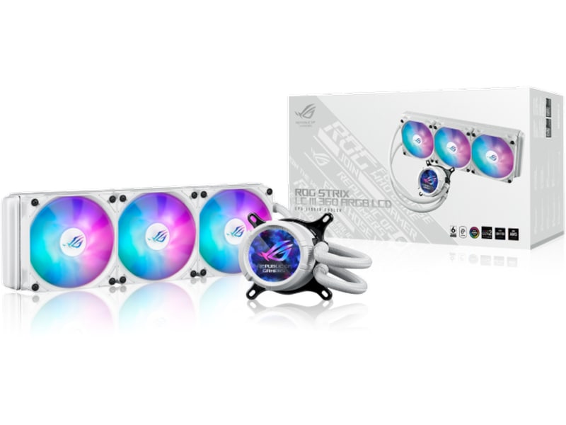 Asus ROG Strix LC III 360 ARGB LCD Køler (hvidt) CPU - Vandkøling