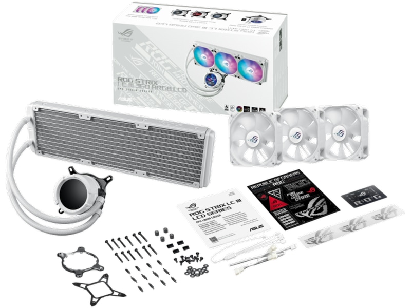 Asus ROG Strix LC III 360 ARGB LCD Køler (hvidt) CPU - Vandkøling