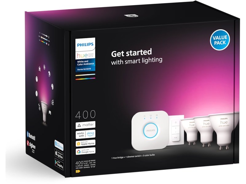Philips Hue White & Color Ambiance Startsæt GU10 LED-pærer & elpærer