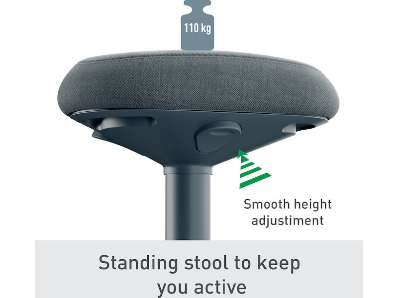Leitz Ergo Active Balancestol med komfortsæde, justerbar højde 57-82cm Kontorstole