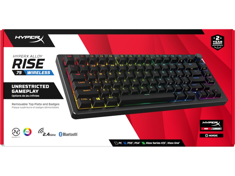 HyperX Alloy Rise 75 trådløst gamingtastatur (sort) Gamingkeyboard