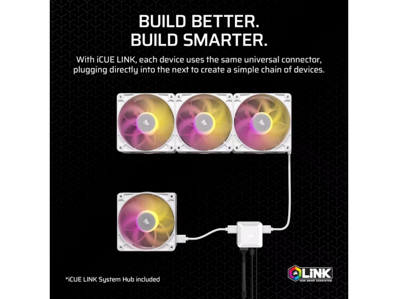 Corsair iCUE LINK RX140 RGB MAX Ventilator 2pk (hvidt) Blæsere
