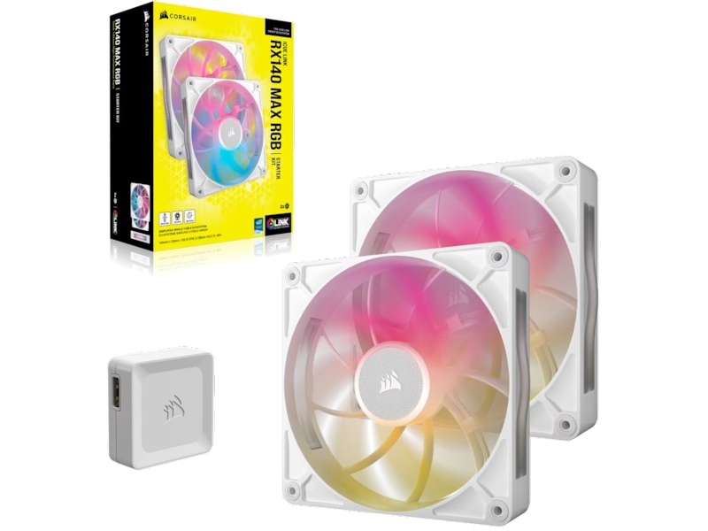 Corsair iCUE LINK RX140 RGB MAX Ventilator 2pk (hvidt) Blæsere