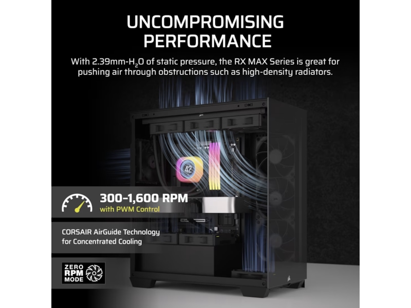 Corsair iCUE LINK RX140 MAX Ventilator (sort) Blæsere