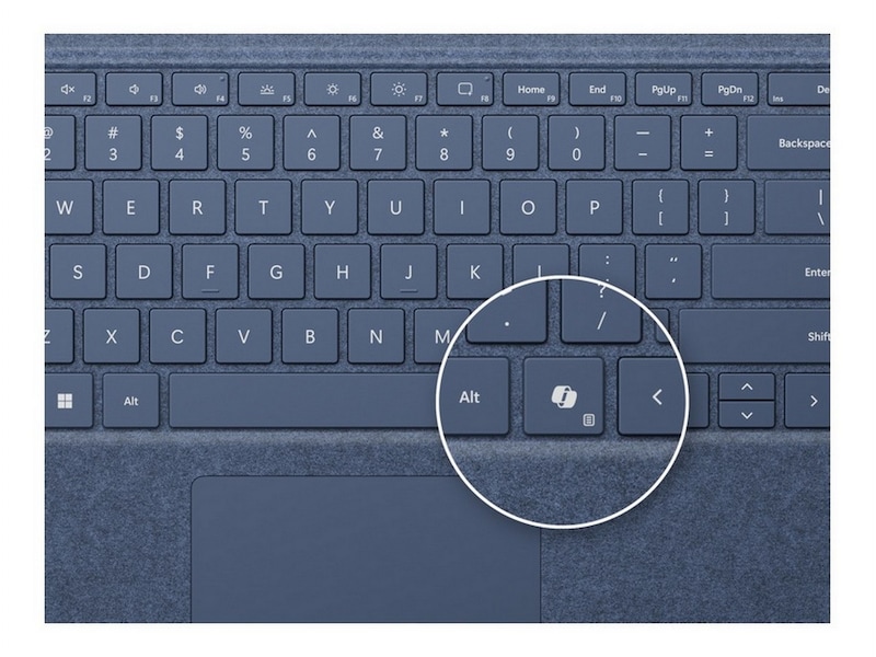 Microsoft Surface Pro-tastatur med penneopbevaring (platin) Tastatur og stylus