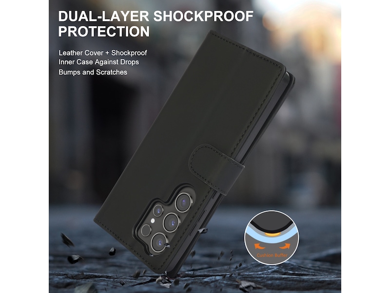 iiglo Galaxy S25 Ultra Wallet cover (sort) Mobilcover