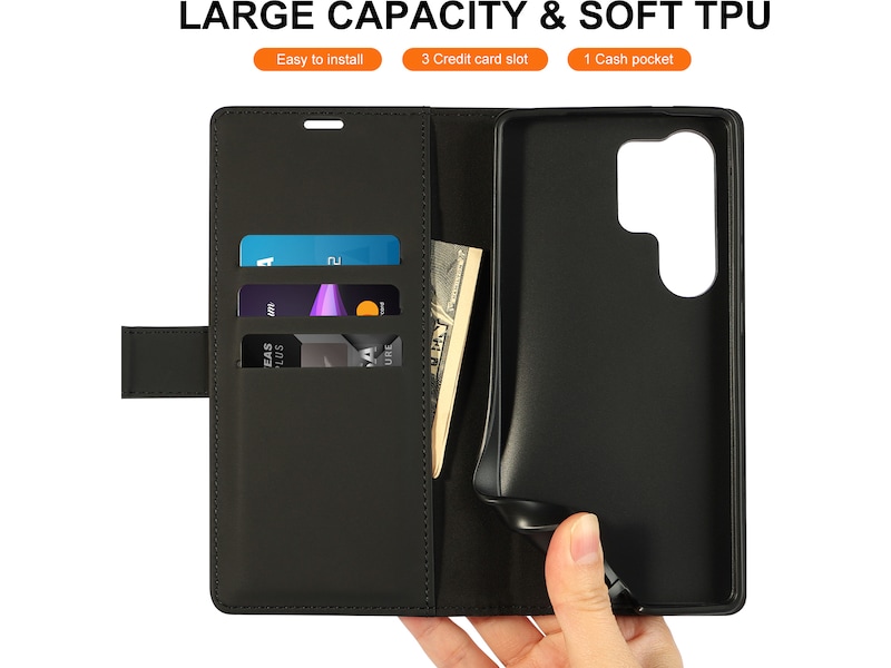 iiglo Galaxy S25 Ultra Wallet cover (sort) Mobilcover