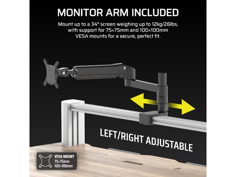 Corsair Platform:4 Elevate skrivebord (hvid/lyst træ) Gamingdesk