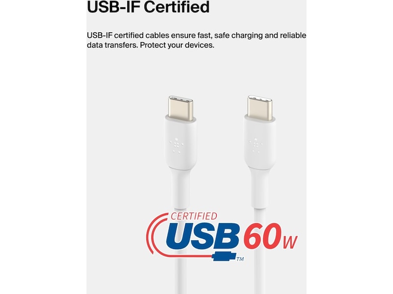 Belkin USB-C kabel 2m (hvid) USB-kabler