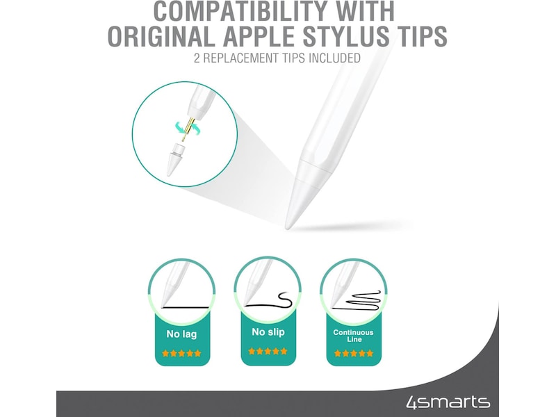 4smarts Pencil Pro 3 iPad stylus (hvid) Tastatur og stylus
