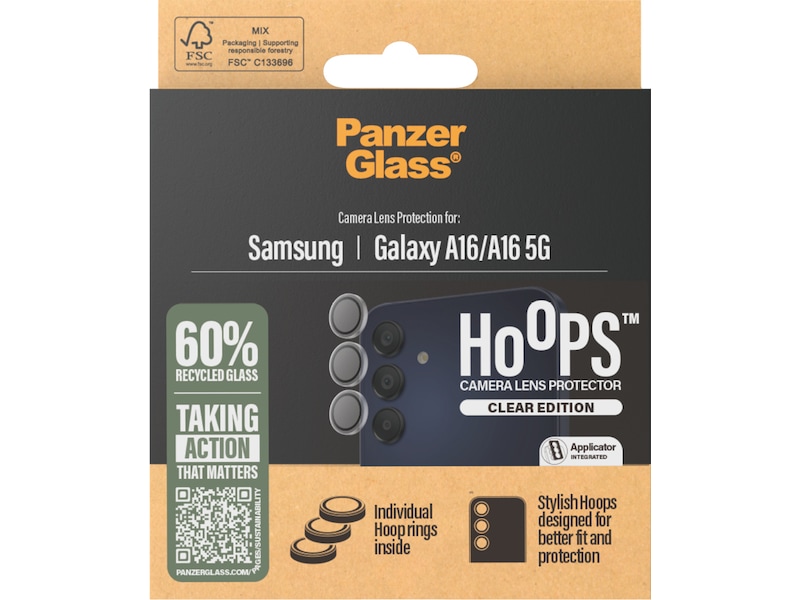 PanzerGlass Galaxy A16/A16 5G Hoops Linsebeskytter (gennemsigtig) Skærmbeskyttelse mobiltelefon